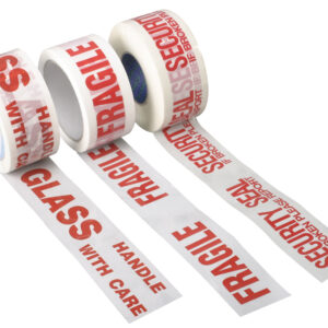 50mm x 66mm Preprinted Red on White Tape